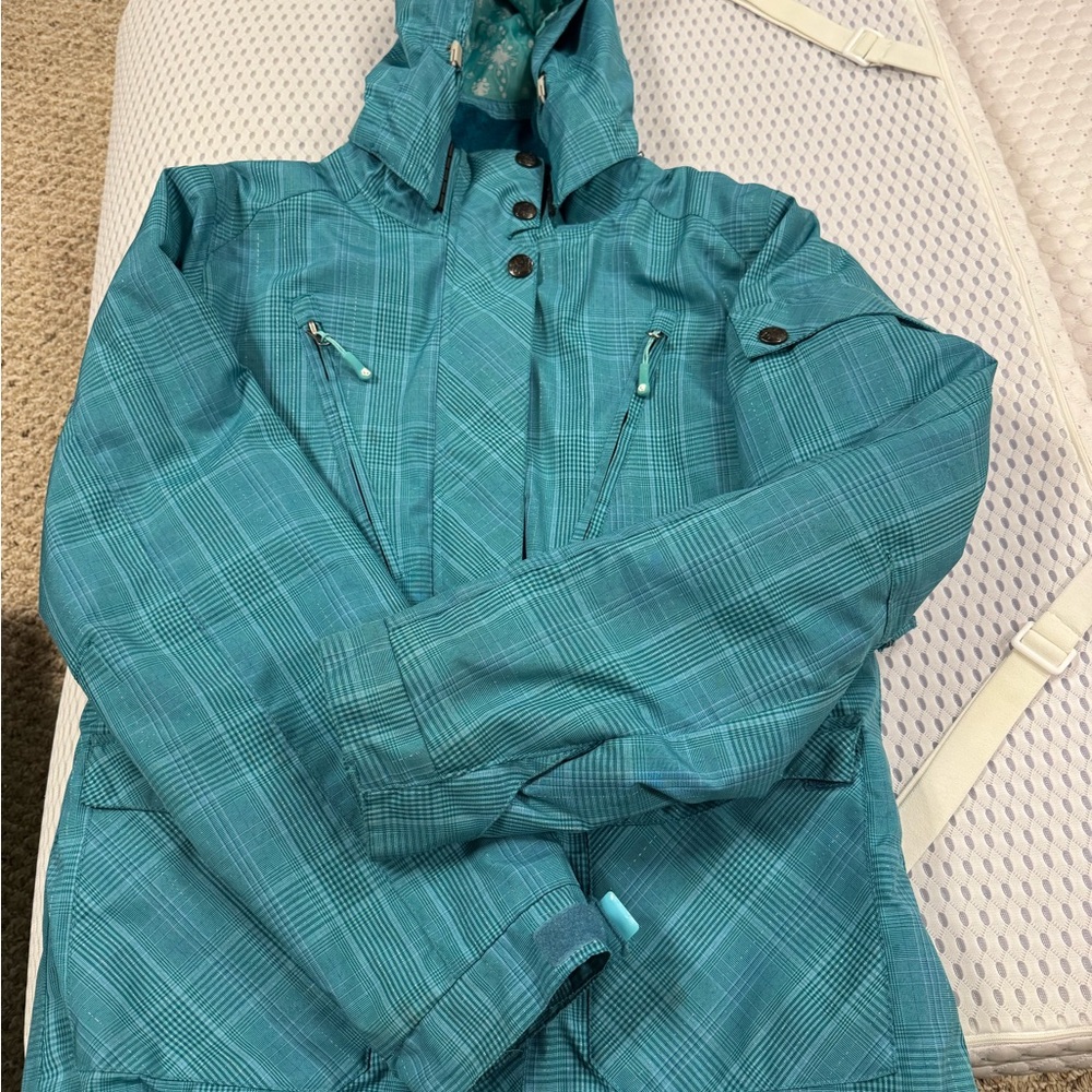 Liquido Teal and Blue Plaid Jacket